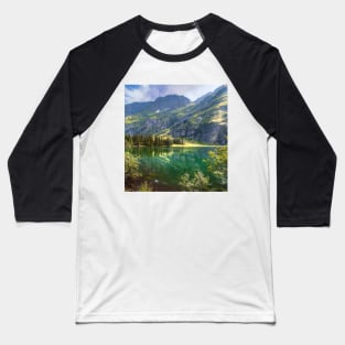 Mountain Print, Canadian Wall Art, Landscape Photography, Teal Decor, Mountain Lake Baseball T-Shirt